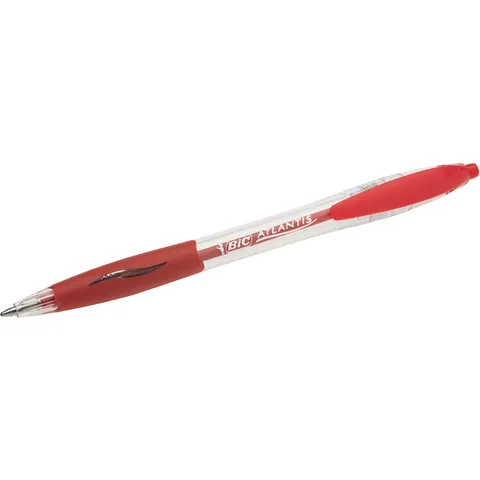 Balpen Bic Atlantis classic grip clic medium rood – afbeelding 2
