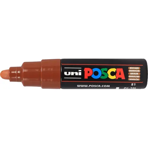 Paintmarker Uni POSCA PC7M breed bruin – afbeelding 2