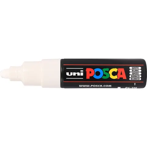 Paintmarker Uni POSCA PC7M breed wit – afbeelding 2