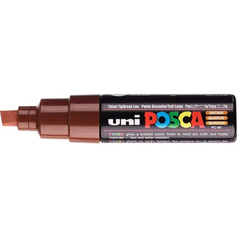 Paintmarker Uni POSCA PC8K breed schuin bruin – afbeelding 2