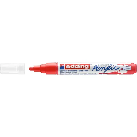 Acrylmarker edding e-5100 medium verkeersrood – afbeelding 2