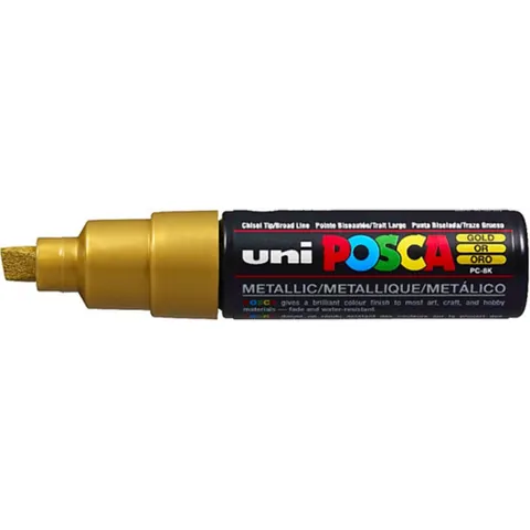 Paintmarker Uni POSCA PC8K breed schuin goud – afbeelding 2