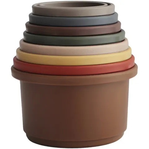 Mushie Stapeltoren Stacking Cups - Retro – afbeelding 2