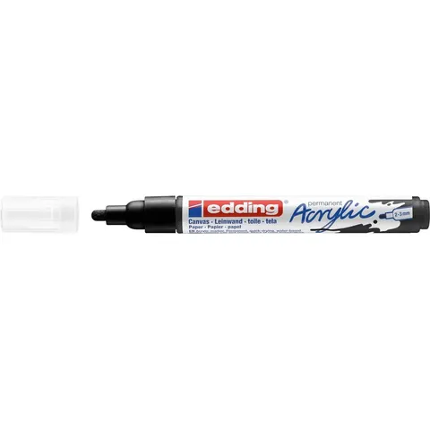Acrylmarker edding e-5100 medium zwart – afbeelding 2