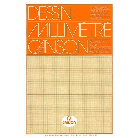 Millimeterblok Canson - A3 - Lichtbruin – afbeelding 3