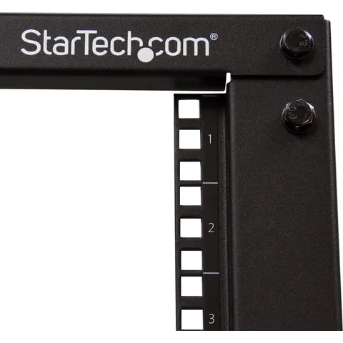 StarTech.com 12U open-frame serverrack met 4 stijlen met verstelbare diepte incl. zwenkwielen/stelpoten en kabelhaken – afbeelding 2