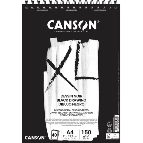 Canson schets- en studieblok XL zwart, formaat A5 – afbeelding 2