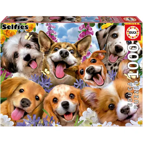Puzzel- Educa Doggy selfie 1000 stukjes – afbeelding 2