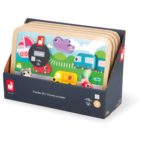 Janod - Chunky puzzel - Voertuigen – afbeelding 2