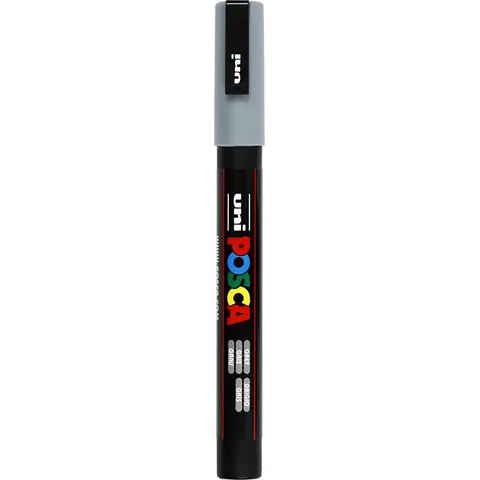Paintmarker Uni POSCA PC3M fijn grijs – afbeelding 2