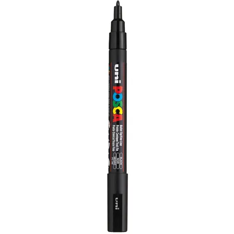 Verfstift Posca PC3M F zwart – afbeelding 2