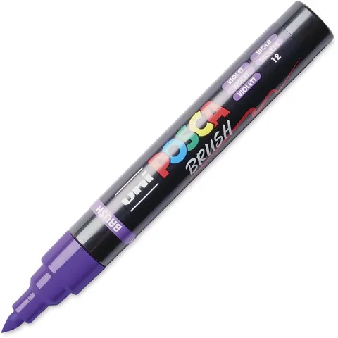 Uni Posca Brushmarker 5M Violet – afbeelding 2