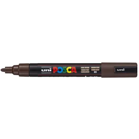 Uni Posca Verfmarker 5M Donkerbruin – afbeelding 2