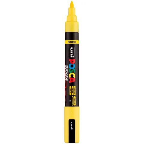 Uni Posca Brushmarker 5M Geel – afbeelding 2