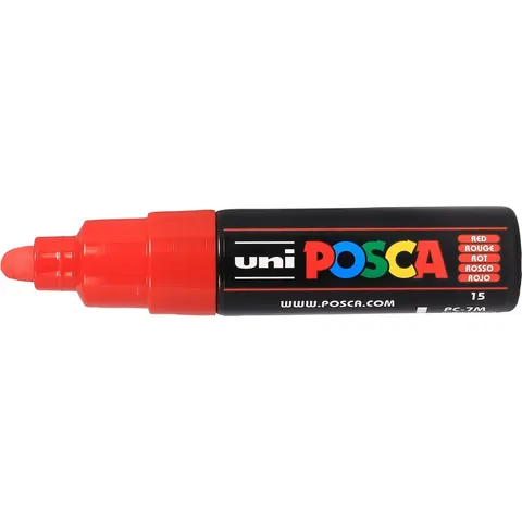 Paintmarker Uni POSCA PC7M breed rood – afbeelding 2