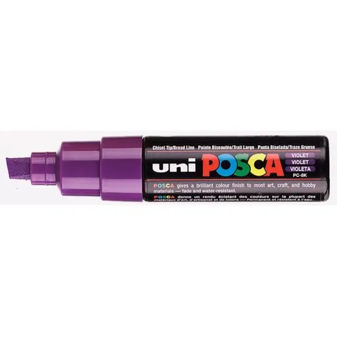 Paintmarker Uni POSCA PC8K breed schuin paars – afbeelding 2