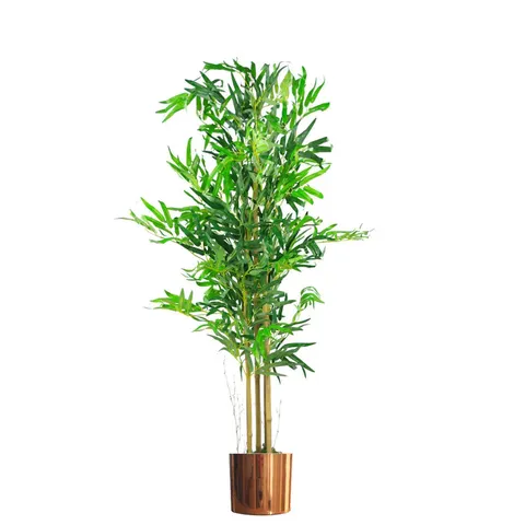 120cm (4ft) Realistic Artificial Bamboo Tree with Copper Planter – image 2