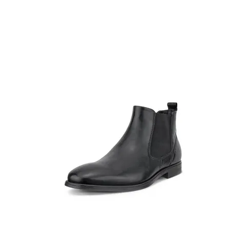 Chelseaboots ECCO "ECCO MELBOURNE", Herren, Gr. 39, Textil, schwarz, Leder, Basic, Schuhe Chelseaboots, Stiefelette, Business-Boots mit Stretcheinsätze schwarz – Bild 2