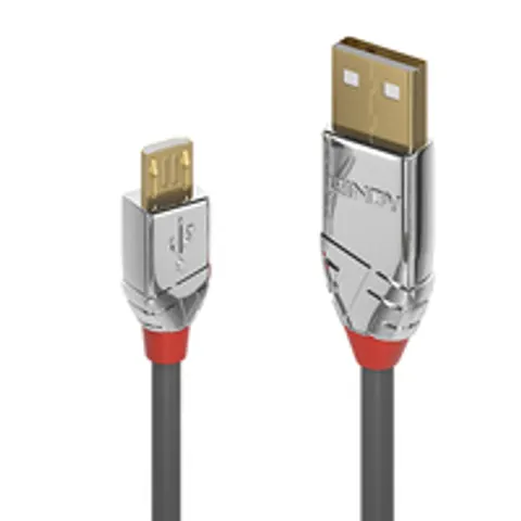 Lindy 36654 USB Kabel USB 2.0 5 m USB A Micro-USB B Grau – Bild 2