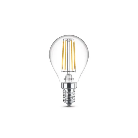 Philips LED-Lampe E14 4,3W P45 Filament 2.700K 2er – Transparent – Bild 2
