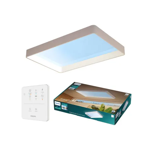 Philips LED Deckenleuchte Skylight LED Panel mit Tageslichtsimulation, IP44, Abschaltautomatik, CCT - über Fernbedienung, Dimmfunktion, Ein-/Ausschalter, Farbst – weiß –  – Bild 2
