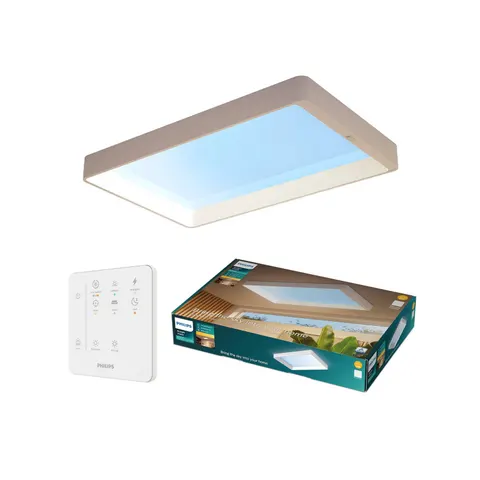 Philips LED Deckenleuchte Skylight VitaUp LED Panel mit Tageslichtsimulation, IP44, Abschaltautomatik, CCT - über Fernbedienung, Dimmfunktion, Ein-/Ausschalter – weiß – Bild 2
