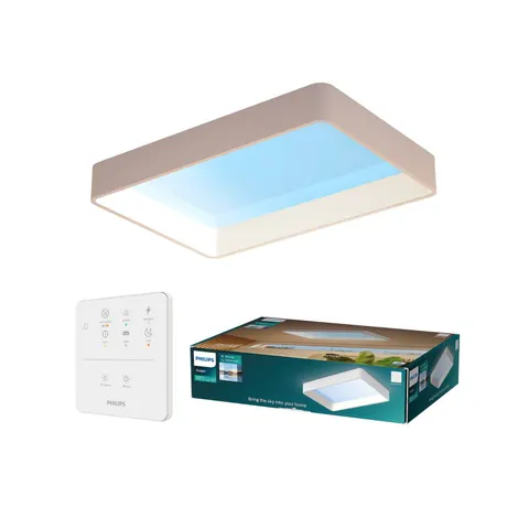 Philips LED Deckenleuchte Skylight LED Panel mit Tageslichtsimulation, IP44, Abschaltautomatik, CCT - über Fernbedienung, Dimmfunktion, Ein-/Ausschalter, Farbst – weiß –  – Bild 2