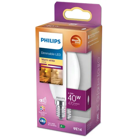 Philips LED Classic WarmGlow E14 B35 3,4W matt – Bild 2