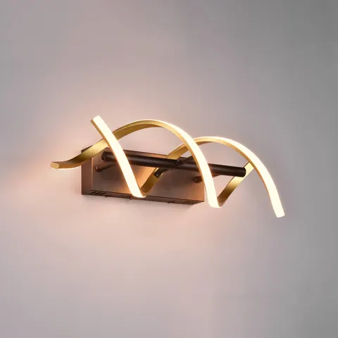 LED-Wandleuchte Sequence, dimmbar, CCT, messing – messing matt, schwarz – Bild 2