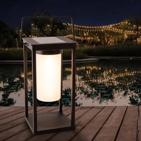 LED-Solarlaterne 3180922 – schwarz, opal – Bild 2