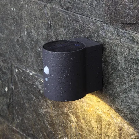 Megatron Loky LED-Solarwandleuchte, Sensor, rund – anthrazit – Bild 2