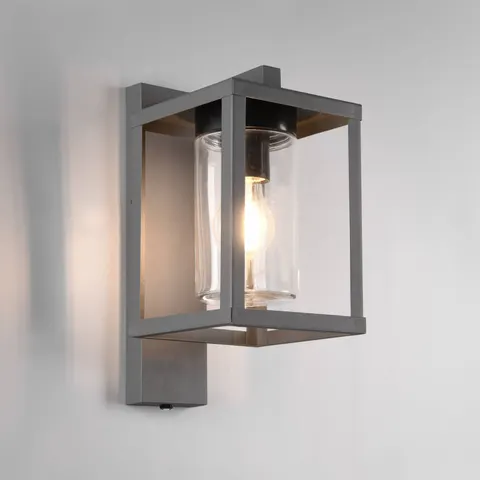 Außenwandlampe Lunga mit Dämmerungssensor – anthrazit, transparent – Bild 2