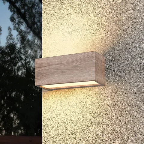 Außenwandleuchte Mayenne, holzfarben, Up- & Downlight, eckig – Bild 2