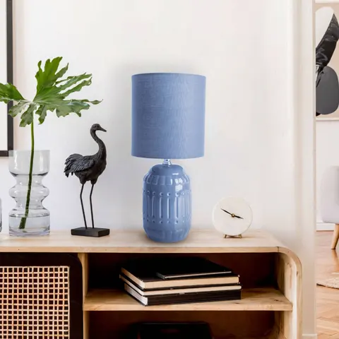 Tischleuchte Erida, Keramik und Textil, hellblau – Bild 2