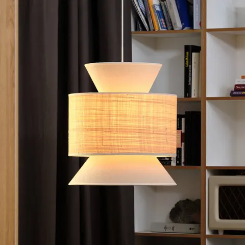 OSRAM Hängeleuchte Decor Wrap Cone, beige, Bast, Leinen, E27 – beige, hellbraun – Bild 3