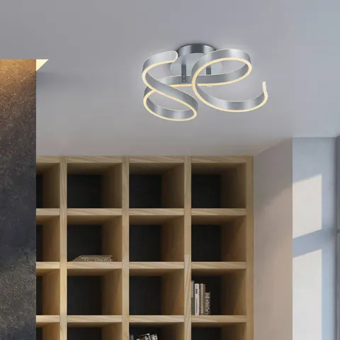 Trio Lighting Francis LED ceiling light, brushed aluminium – image 2