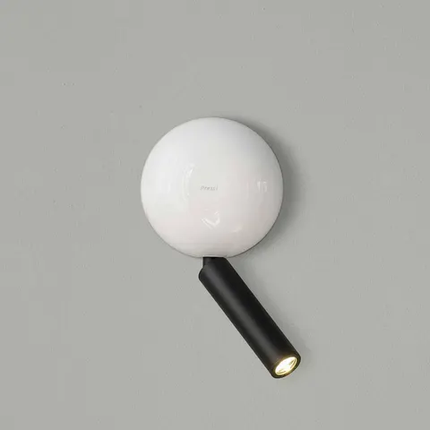 FARO BARCELONA Press LED wall light, white – black, white – image 2