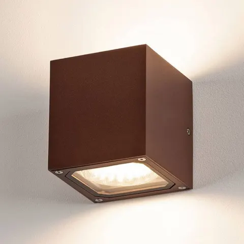 SLV Sitra Cube outdoor wall light, rust brown – image 2