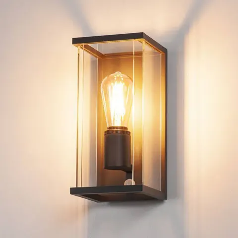 SLV Quadrulo outdoor wall light with sensor – anthracite, clear – image 2