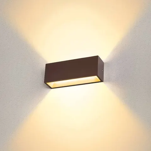 SLV Sitra LED outdoor wall light up/down 30cm rust – image 2