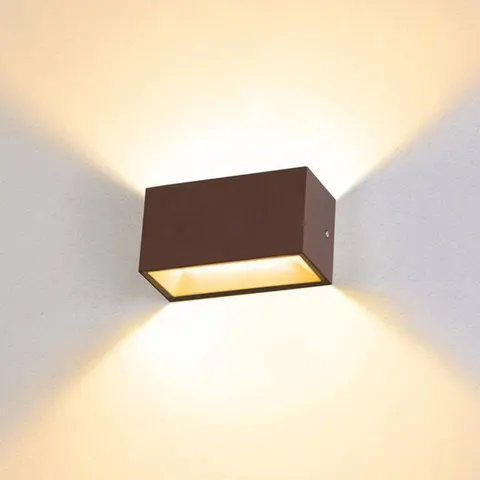 SLV Sitra LED outdoor wall light up/down 20cm rust – image 2