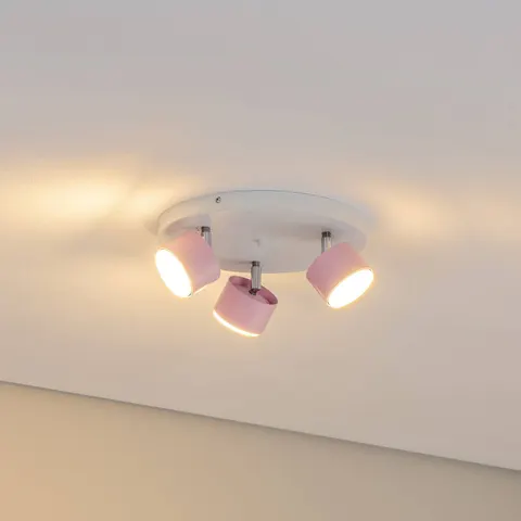 Eko-Light Cloudy ceiling spotlight, 3-bulb, round, pink – image 2