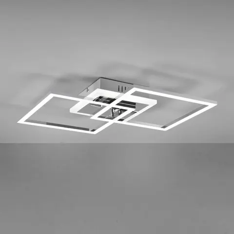 Reality Leuchten Venida LED ceiling light, square, chrome – image 2