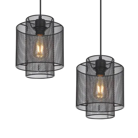 Augustin Bar Pendant Ceiling Light Matt Black 4x E27 – image 1