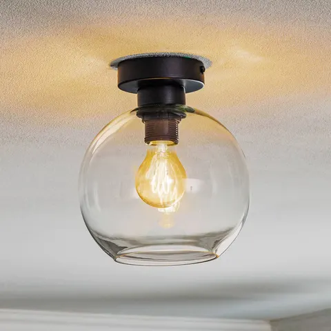 Eko-Light Sofia ceiling light with clear glass shade – clear, black – image 2