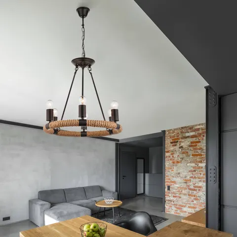 Ulleu Multi Arm Pendant Ceiling Light Black 6x E27 – image 1