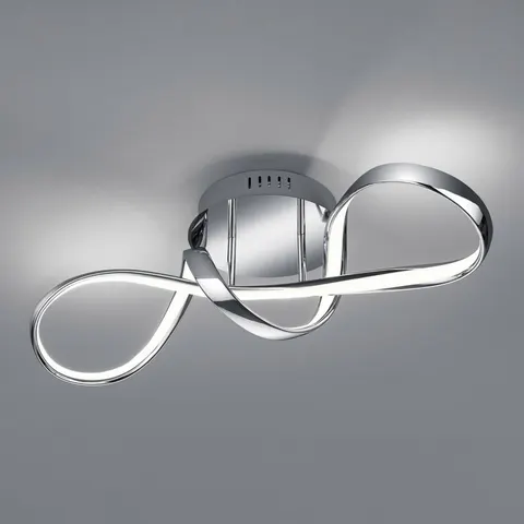 Reality Leuchten Perugia LED ceiling light, switch dimmer, chrome – image 2