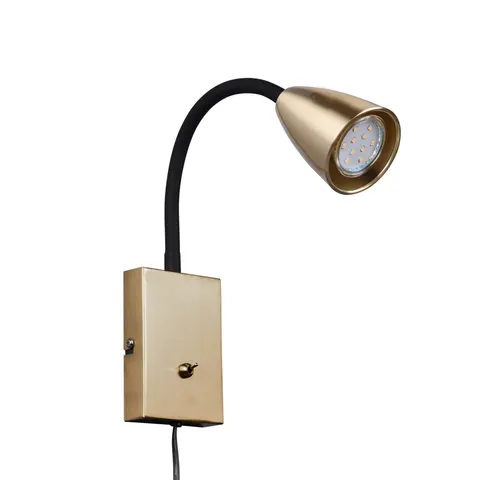 Trio Lighting Wanda wall light with plug, matt brass – image 2