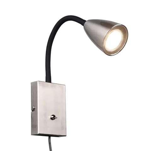 Trio Lighting Wanda wall light with plug, matt nickel – image 2