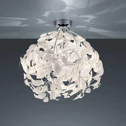 Reality Leuchten Leavy ceiling lamp, Ø 38 cm, chrome/white, plastic – chrome, white – image 2